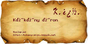 Kökény Áron névjegykártya